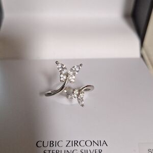 Giani Bernini Cubic Zirconia Sterling Silver Butterfly Ring Size 8
